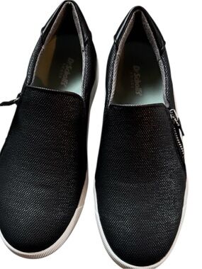 Dr. Scholl's Women's Black Slip-On  Side Zip Textured Casual Sneakers Sz 8.5